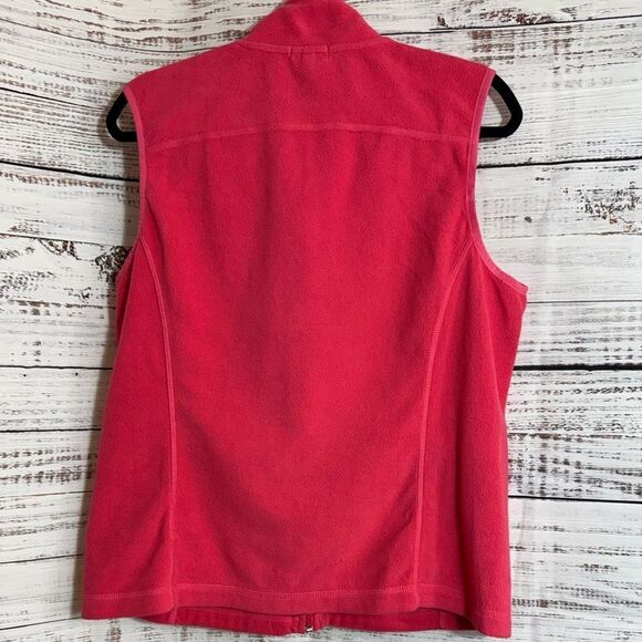 Vineyard Vines Vest Womens size large Coral Pink Fleece Full Zip Up pockets - Picture 4 of 12